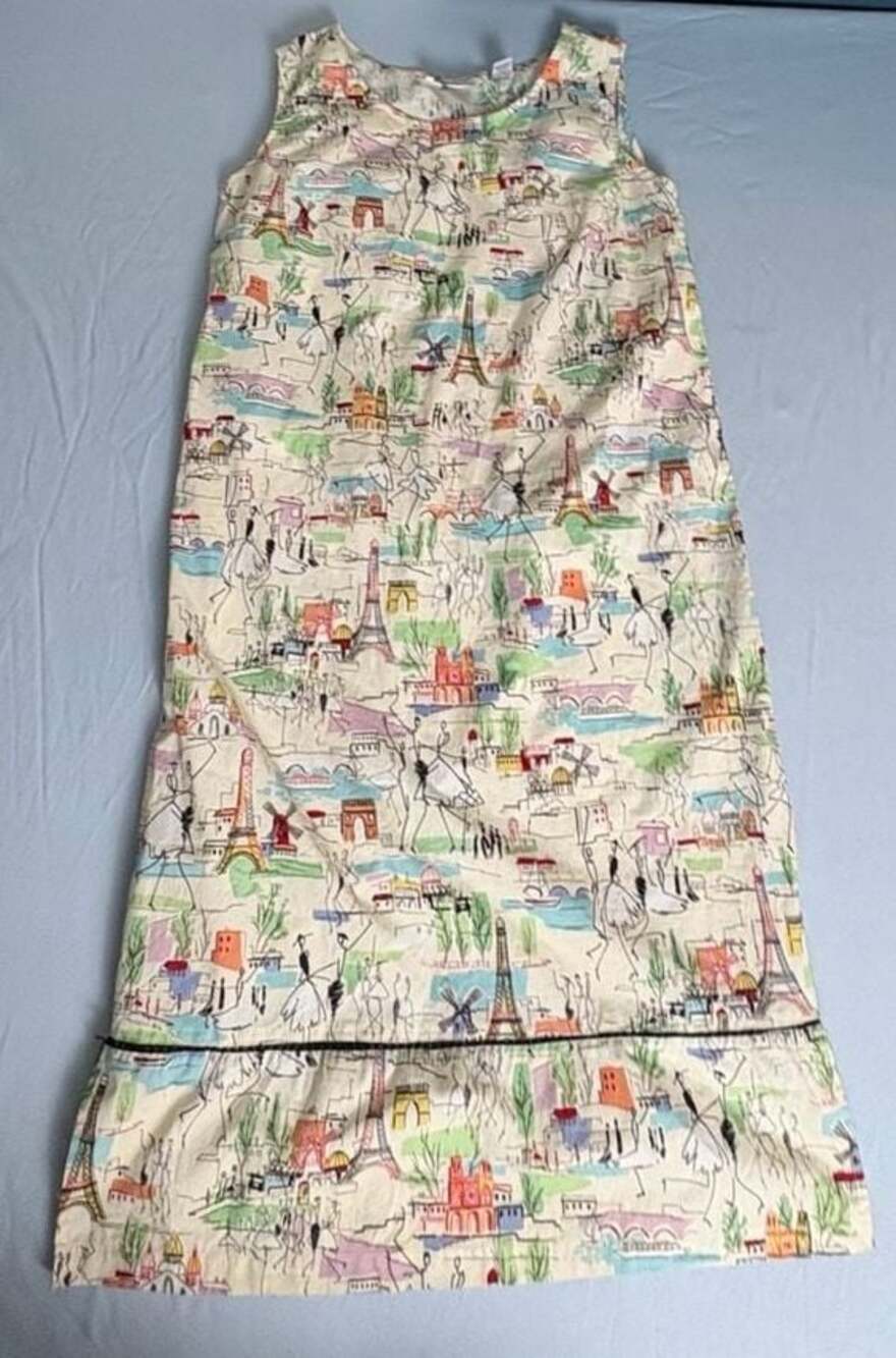 Erin London Paris Cityscape Print Sleeveless Tiered Midi Dress